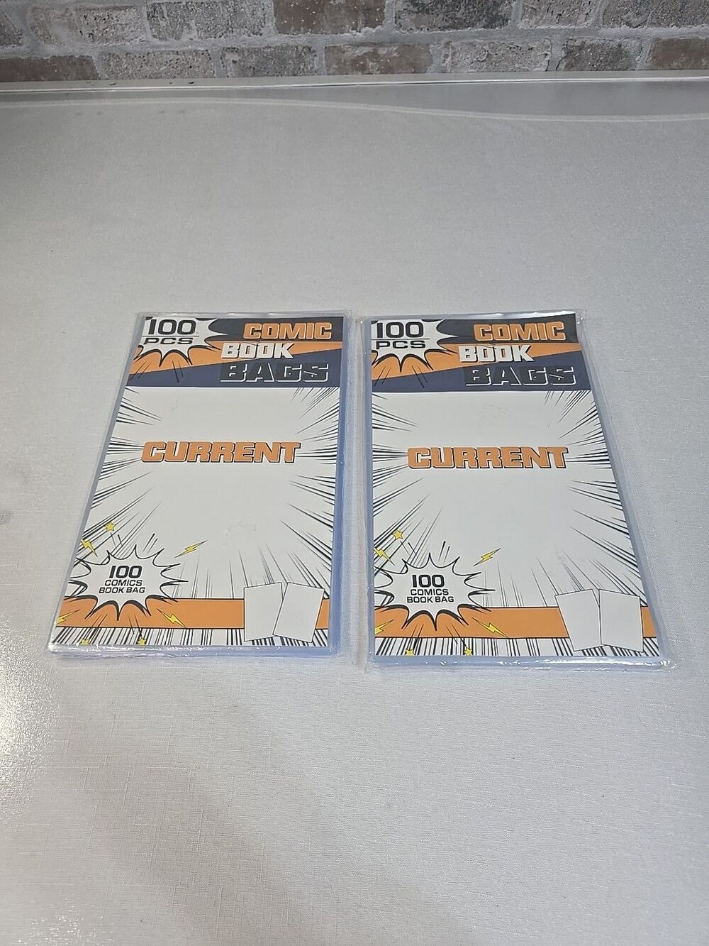 200 Current Comic Book Bags 2 - 100 Count Acid Free Comic Book Bags